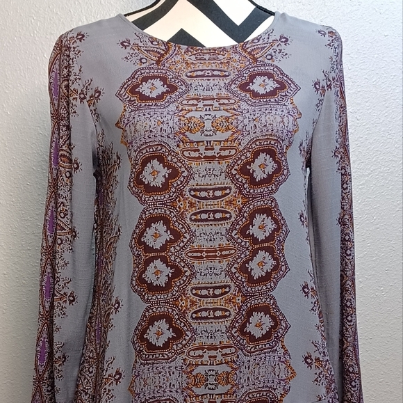 Free People Boho Smooth Talk Open Back Goth Fairy Grunge Tunic Mini Dress - Picture 3 of 13